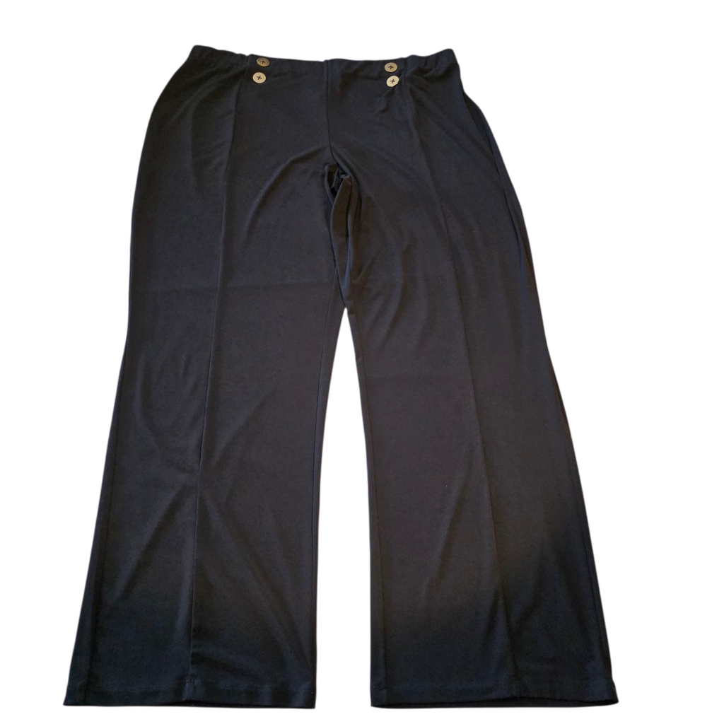 Susan Graver Women Liquid Knit Full Length Pull On Wide Leg Trousers Size Xl Euc — image 2 of 8